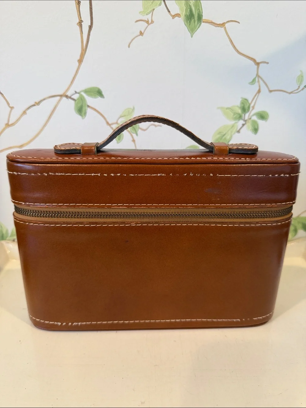 Vintage Leather Travel Bar Flask Case by Tommy Traveler